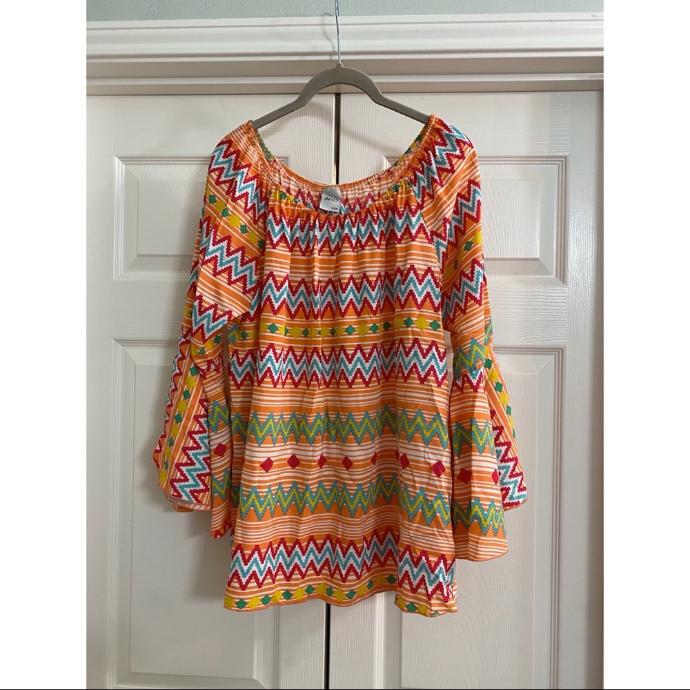 Colorful chevron top